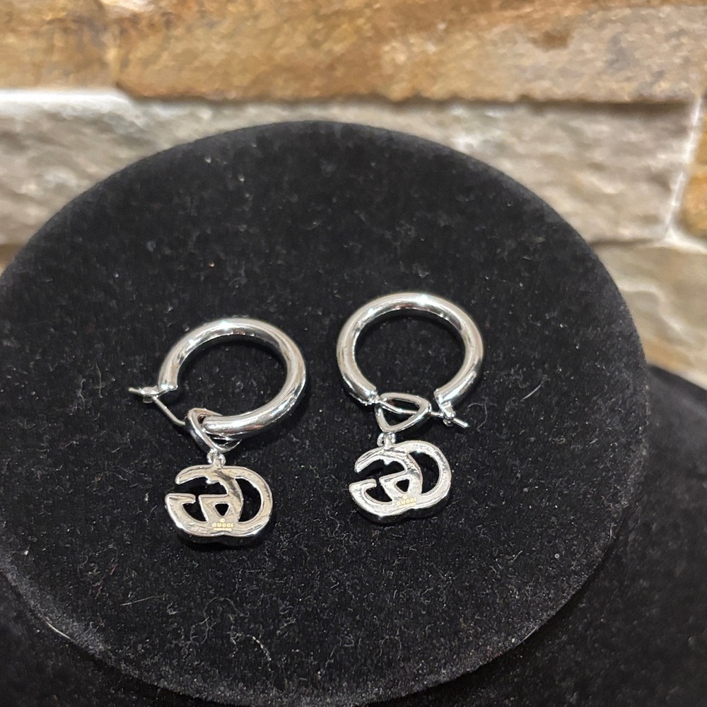 Gucci Silver Hoop Earrings - Picture 3 of 3